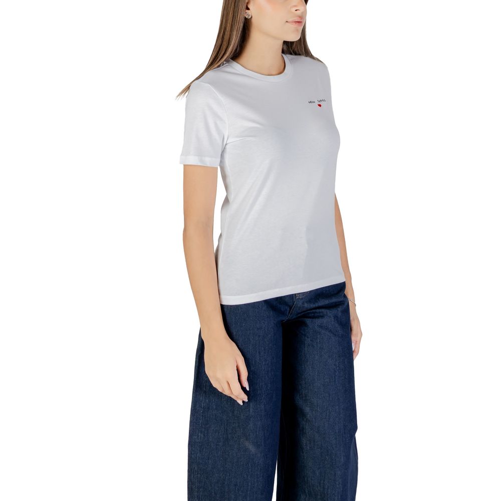 Only T-Shirt aus weißer Baumwolle