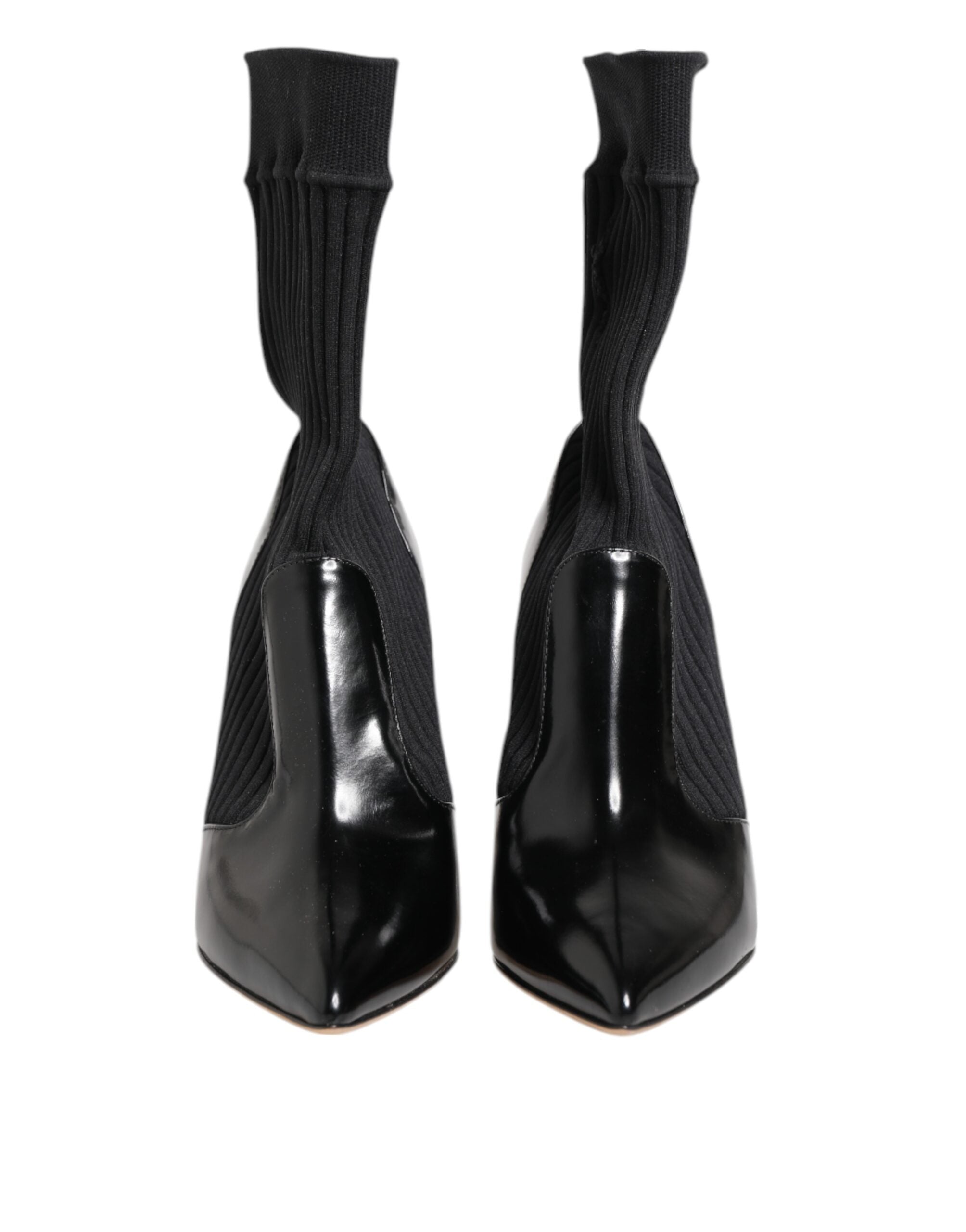 Dolce & Gabbana Schwarz Stretch Stilettos Booties Socken Schuhe