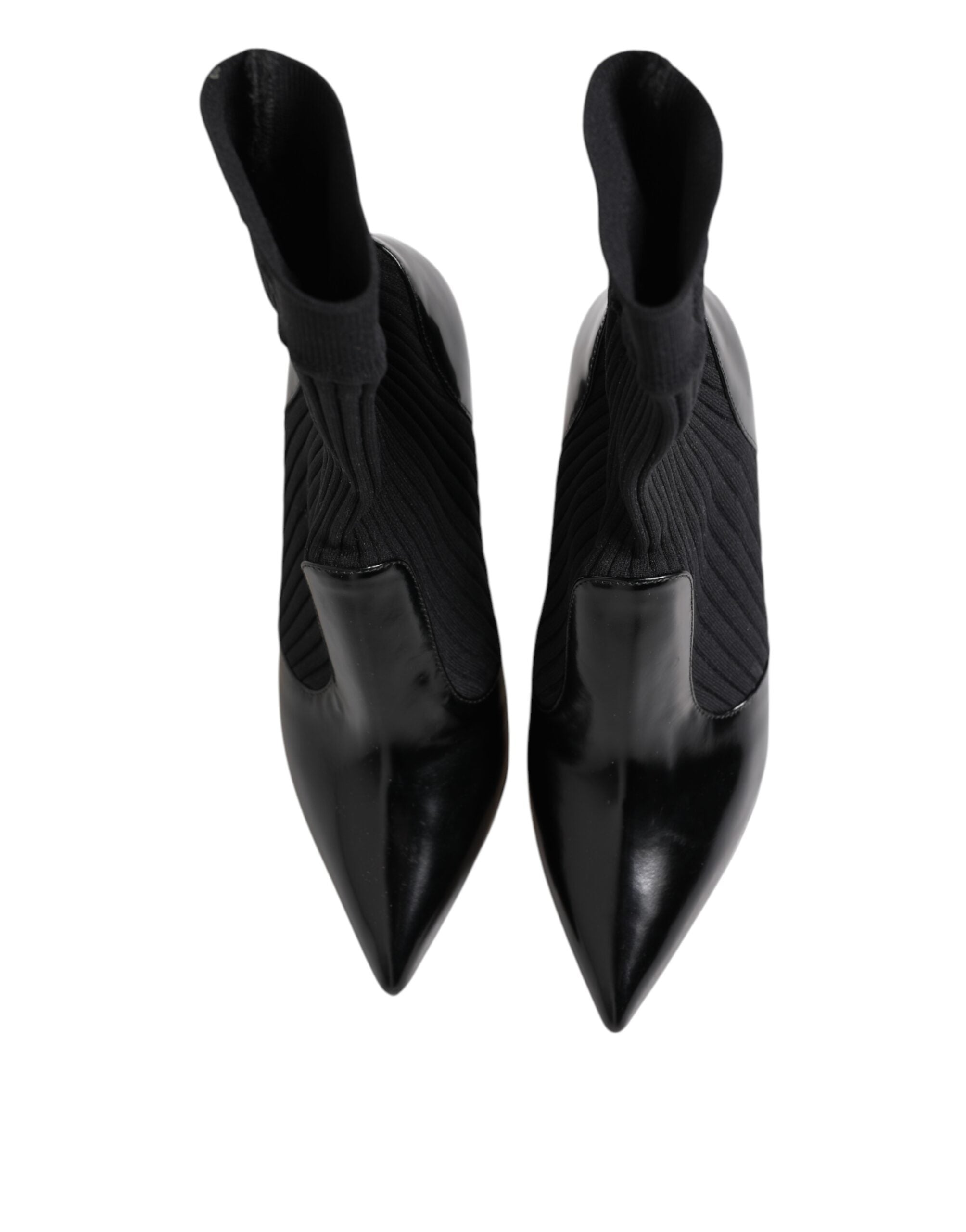 Dolce & Gabbana Schwarz Stretch Stilettos Booties Socken Schuhe