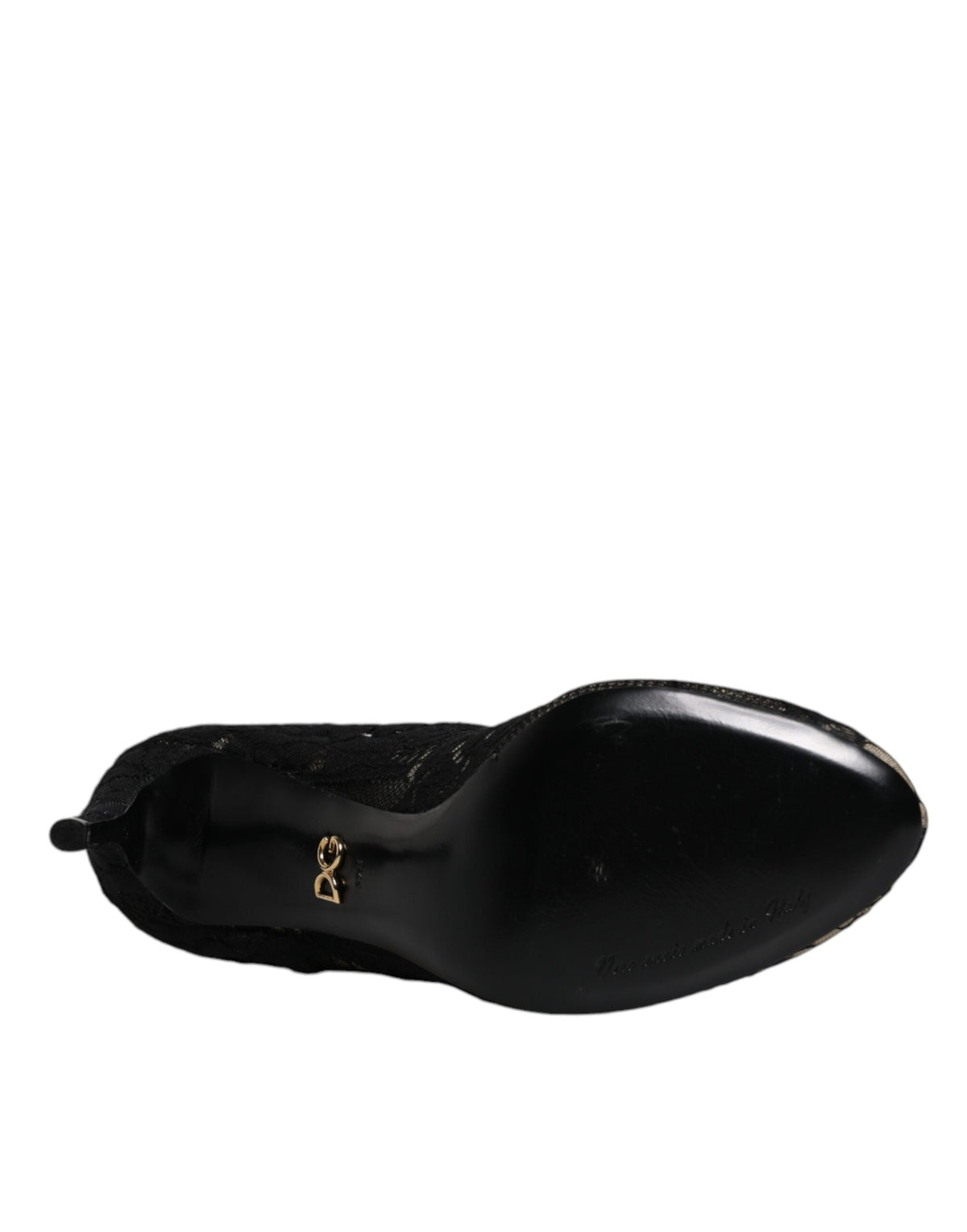 Dolce & Gabbana Zwarte Kanten Stretch Hakken Halflange Laarzen Schoenen