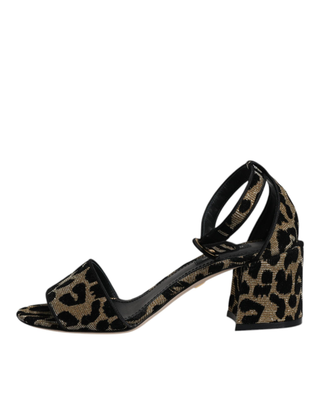 Dolce & Gabbana Gold Leopard Knöchel Strap Heels Sandalen Schuhe