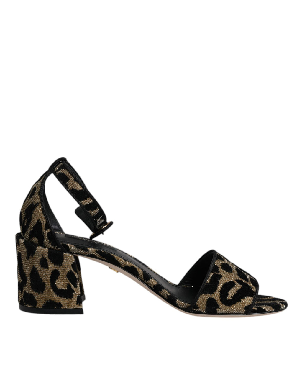 Dolce & Gabbana Gold Leopard Knöchel Strap Heels Sandalen Schuhe