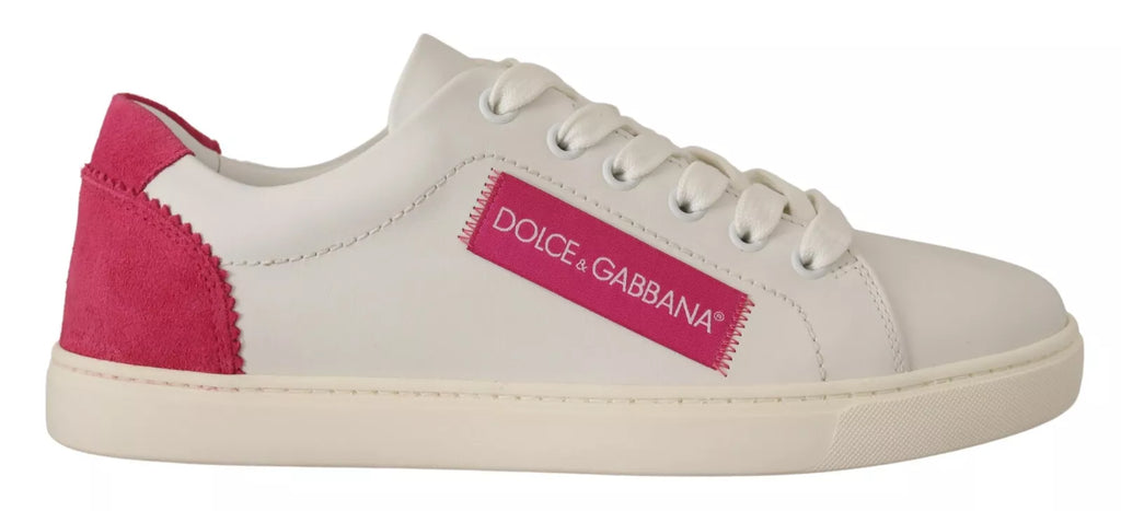 Dolce & Gabbana Weiß Wildleder Leder Low Top Turnschuhe Schuhe