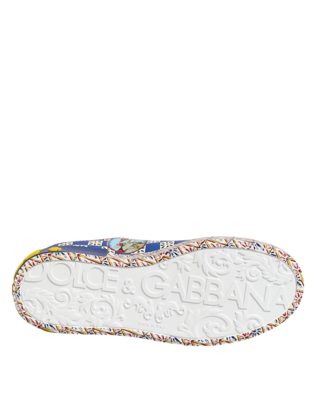 Dolce & Gabbana Portofino Carretto Bedruckte Leder Sneakers Schuhe