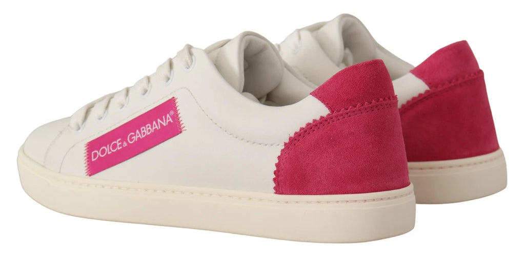 Dolce & Gabbana Weiß Wildleder Leder Low Top Turnschuhe Schuhe