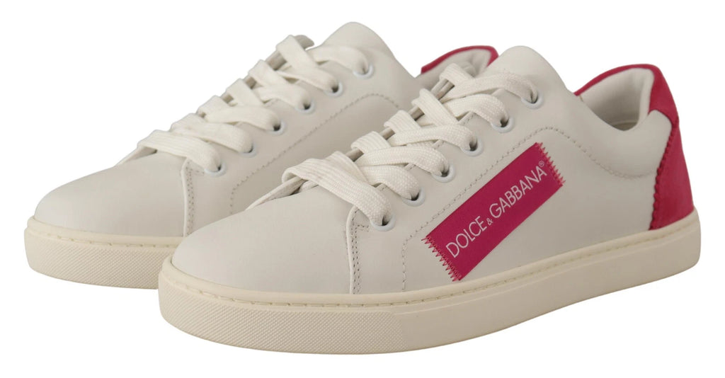 Dolce & Gabbana Weiß Wildleder Leder Low Top Turnschuhe Schuhe