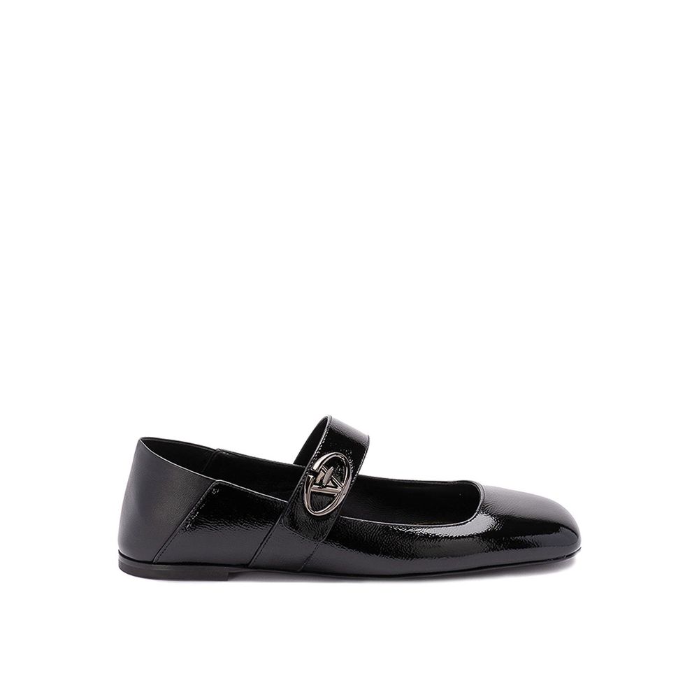Valentino Garavani Leder Locker Ballerina Flats