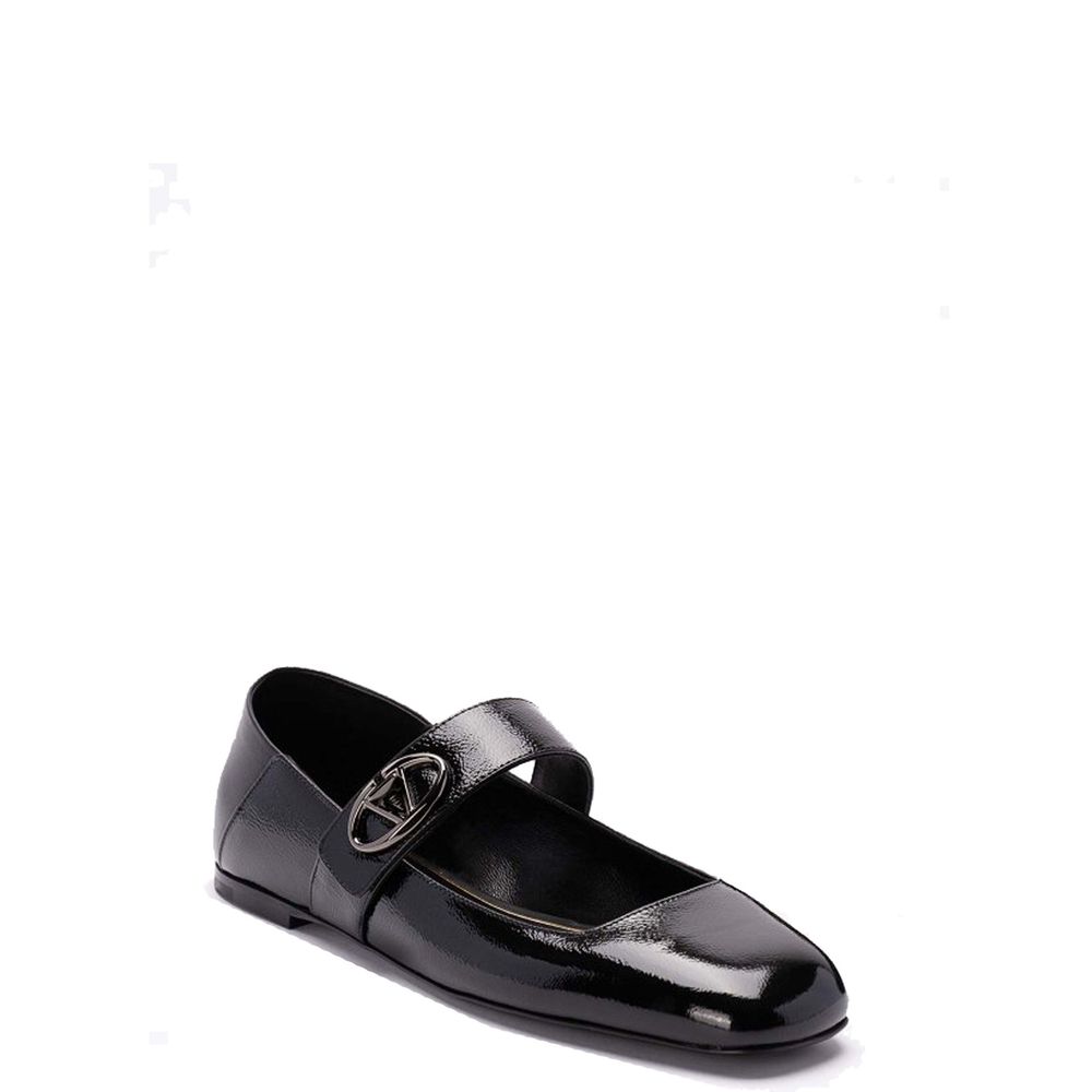 Valentino Garavani Leder Locker Ballerina Flats