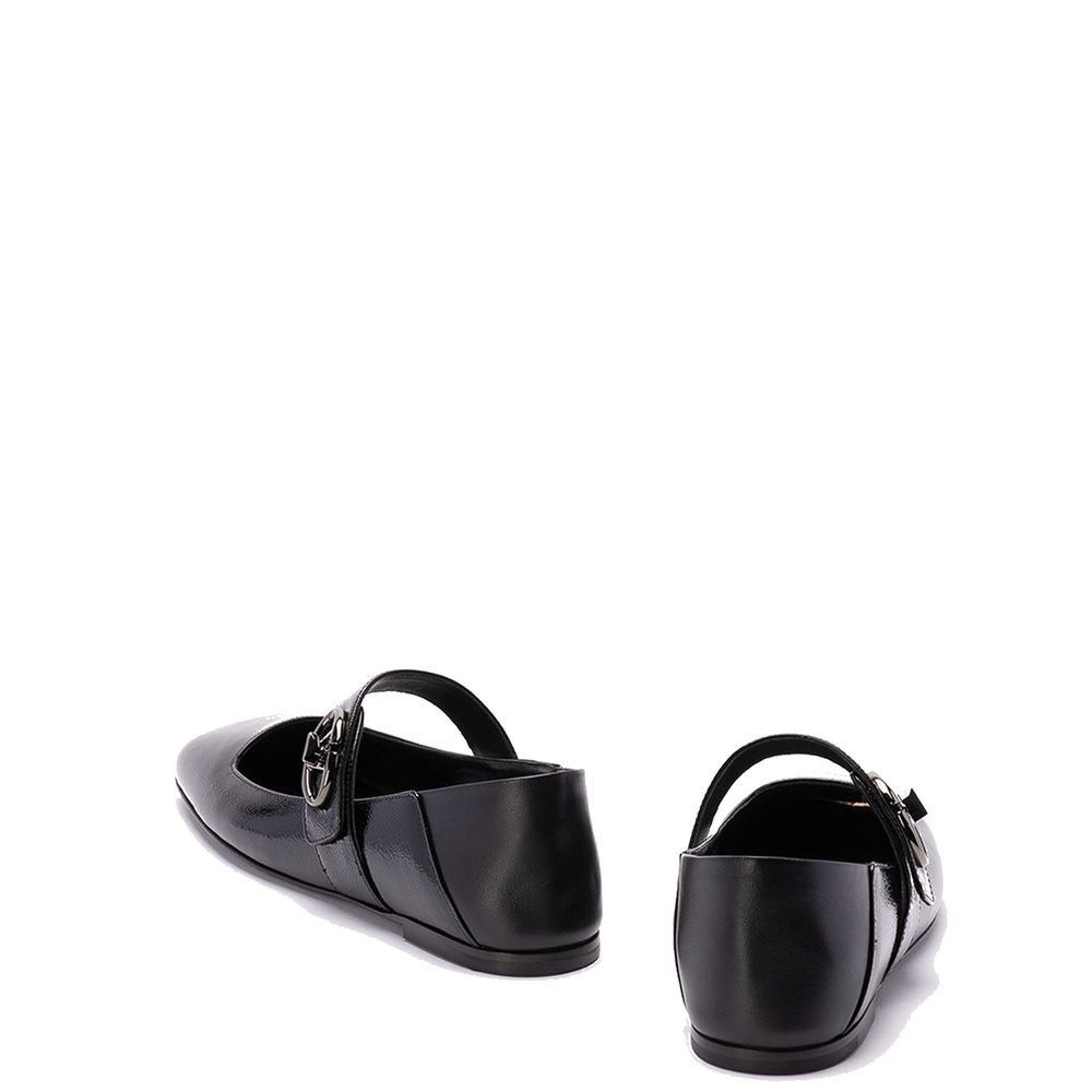 Valentino Garavani Leder Locker Ballerina Flats