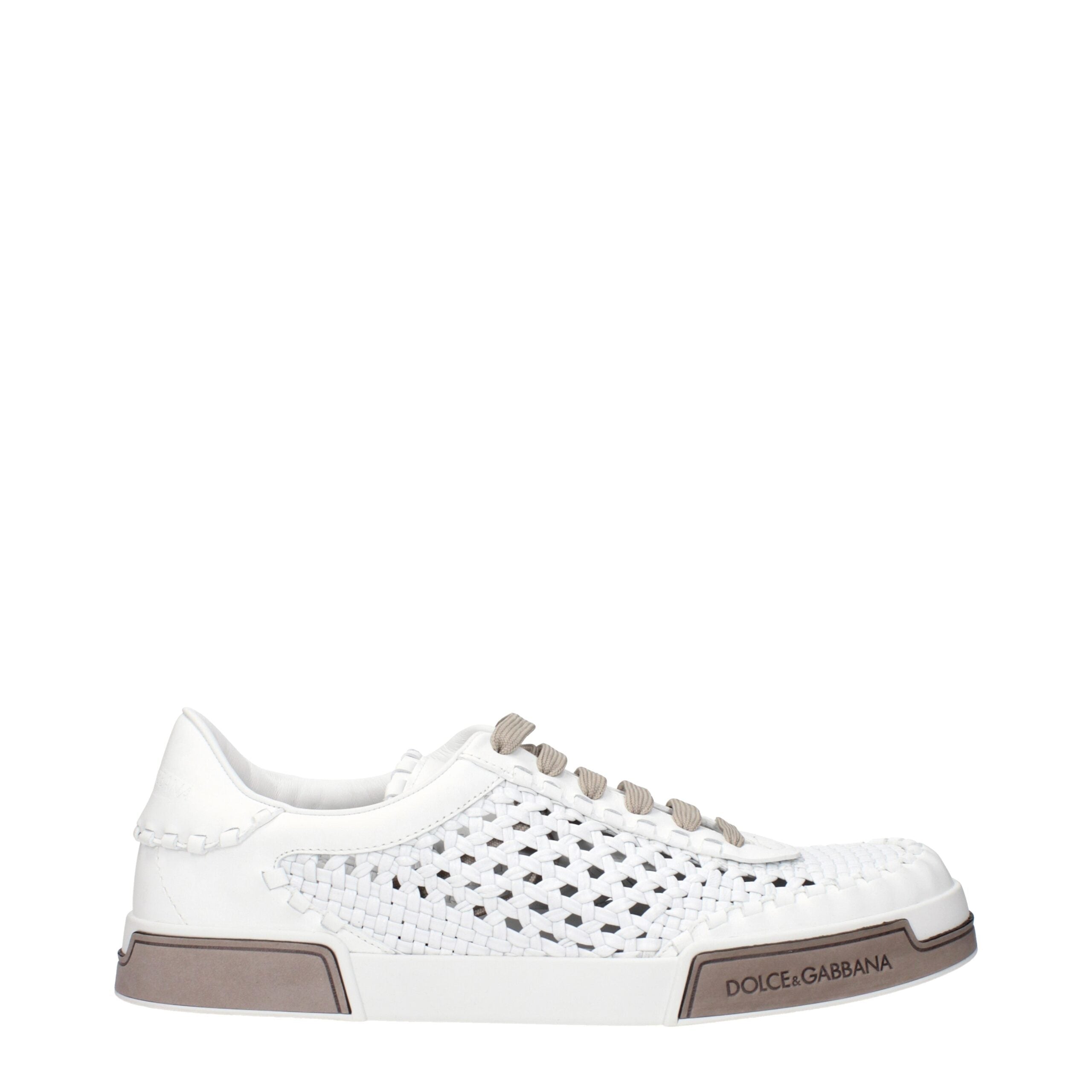 Dolce & Gabbana Weiße Leder-Low Tops
