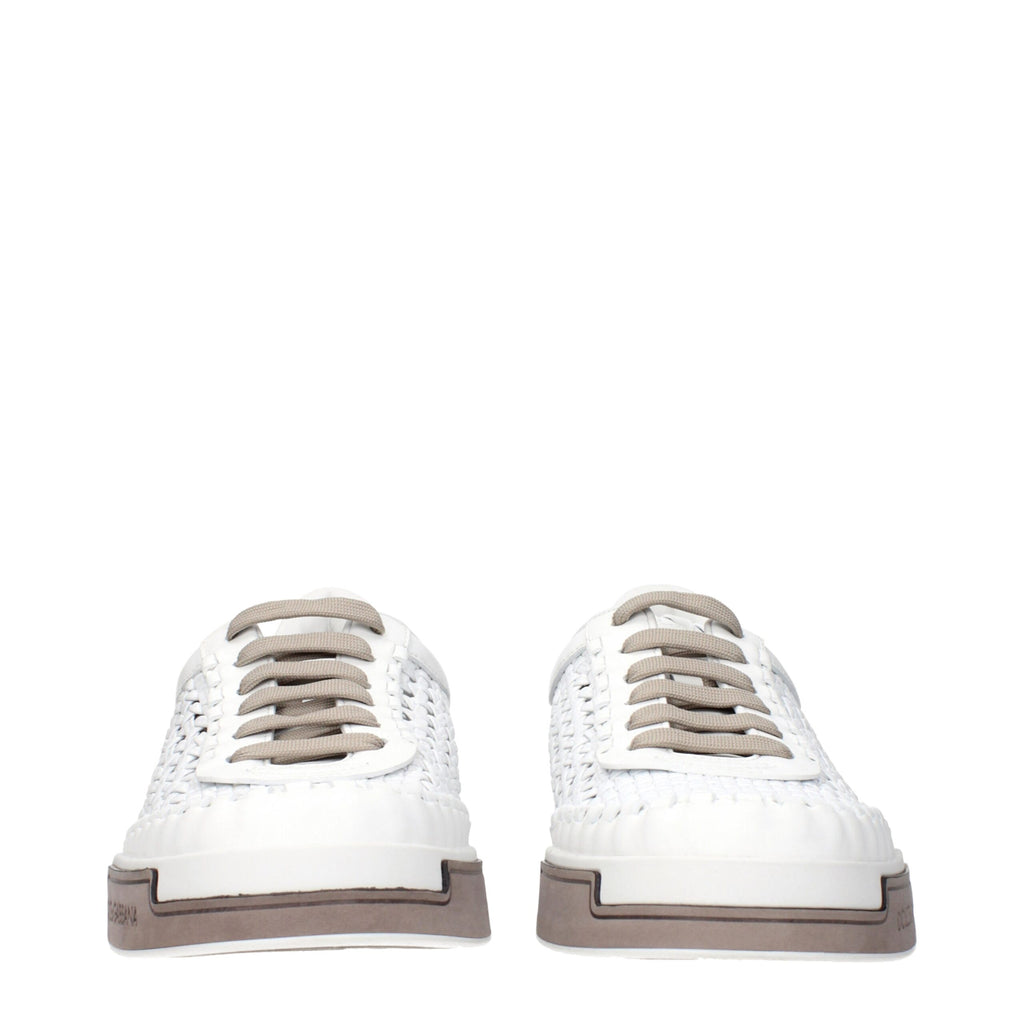Dolce & Gabbana Weiße Leder-Low Tops