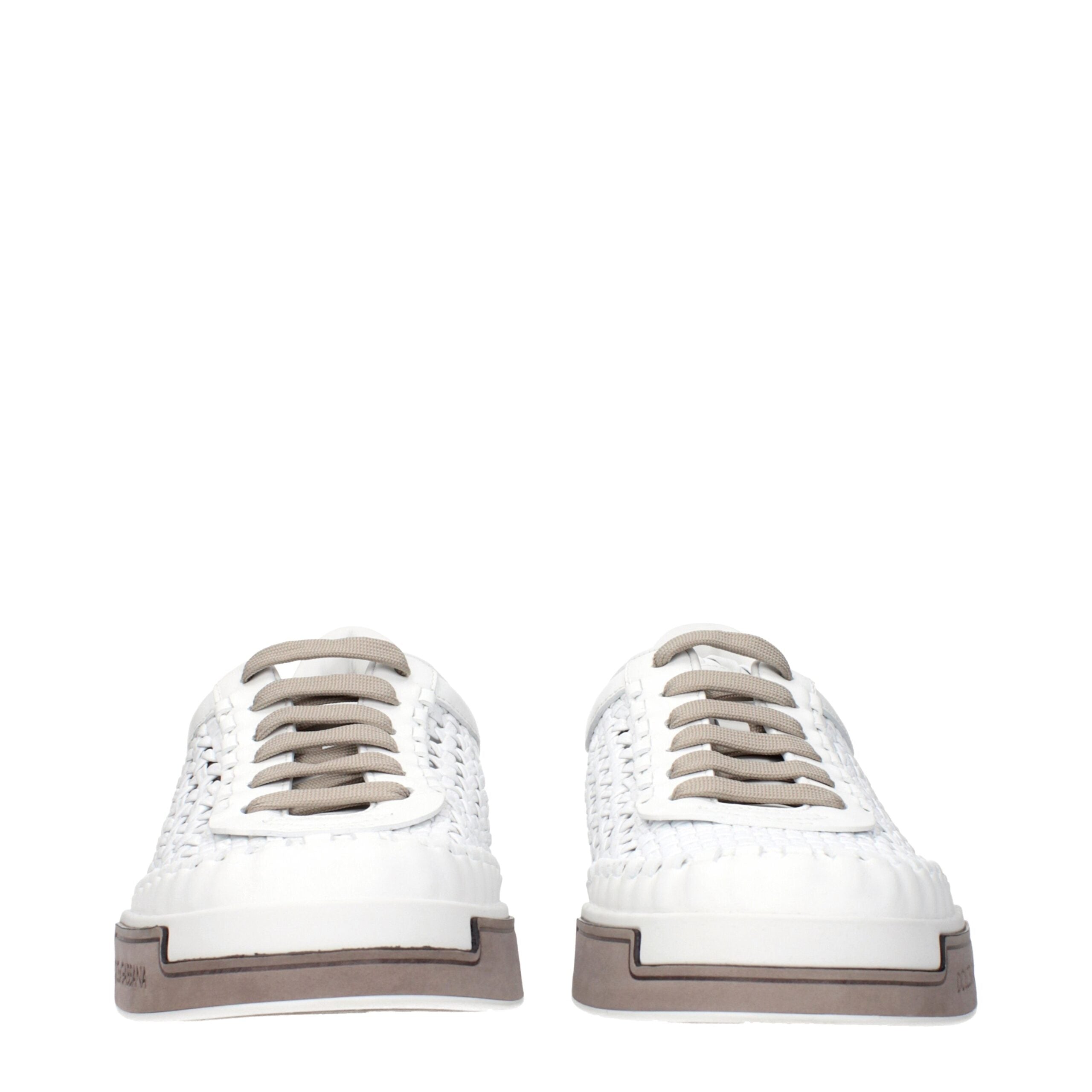 Dolce & Gabbana Weiße Leder-Low Tops