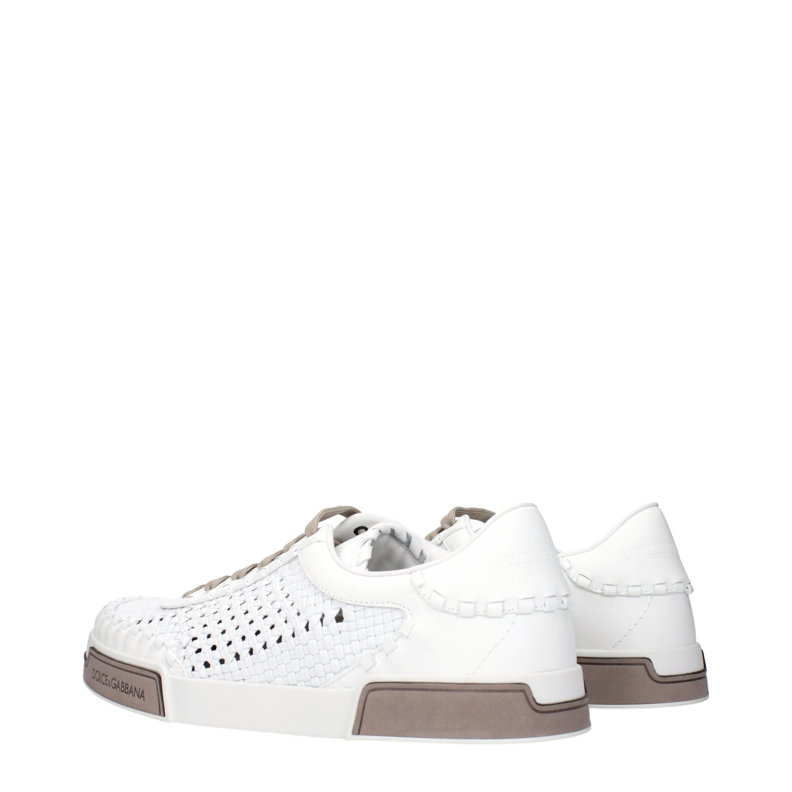 Dolce & Gabbana Weiße Leder-Low Tops