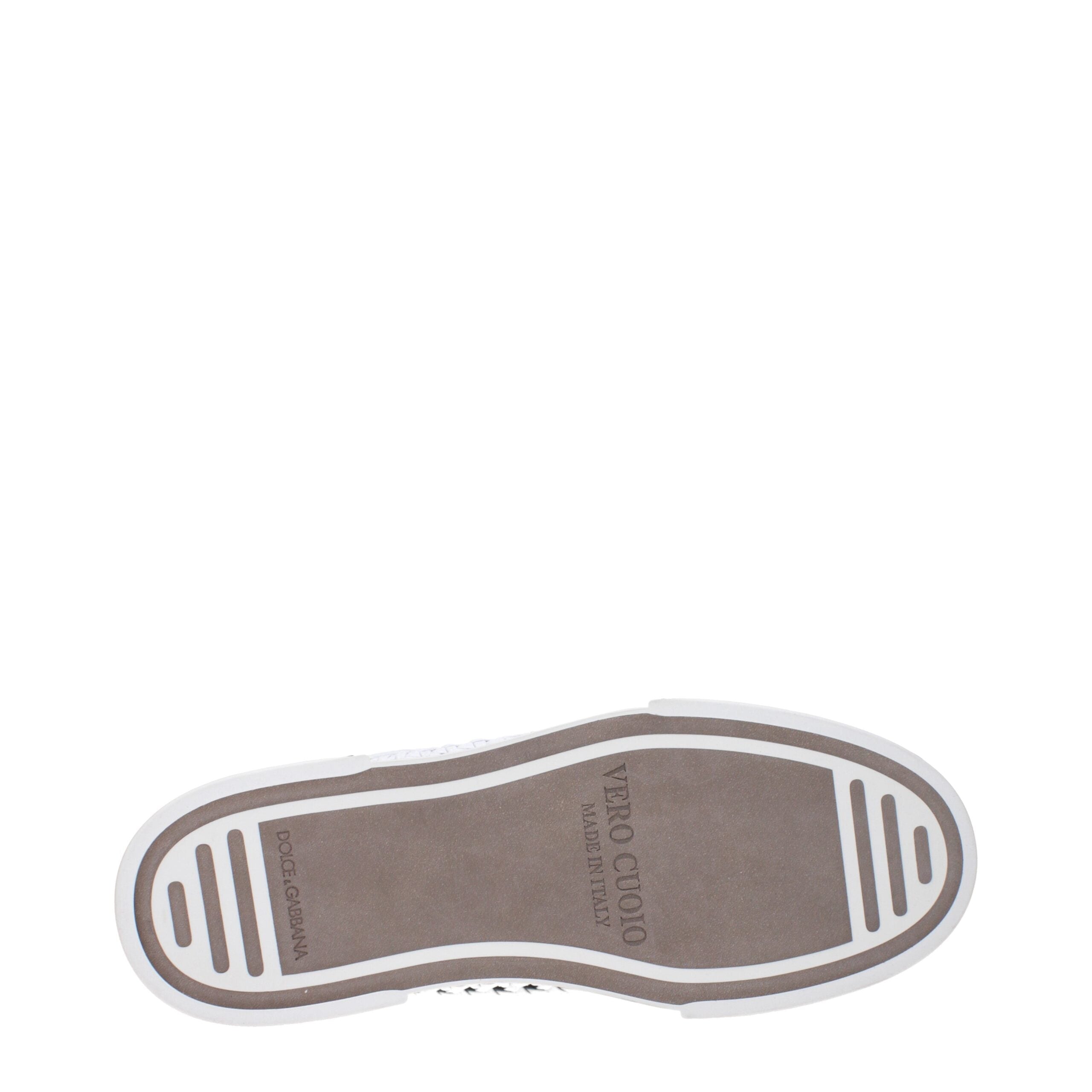 Dolce & Gabbana Weiße Leder-Low Tops