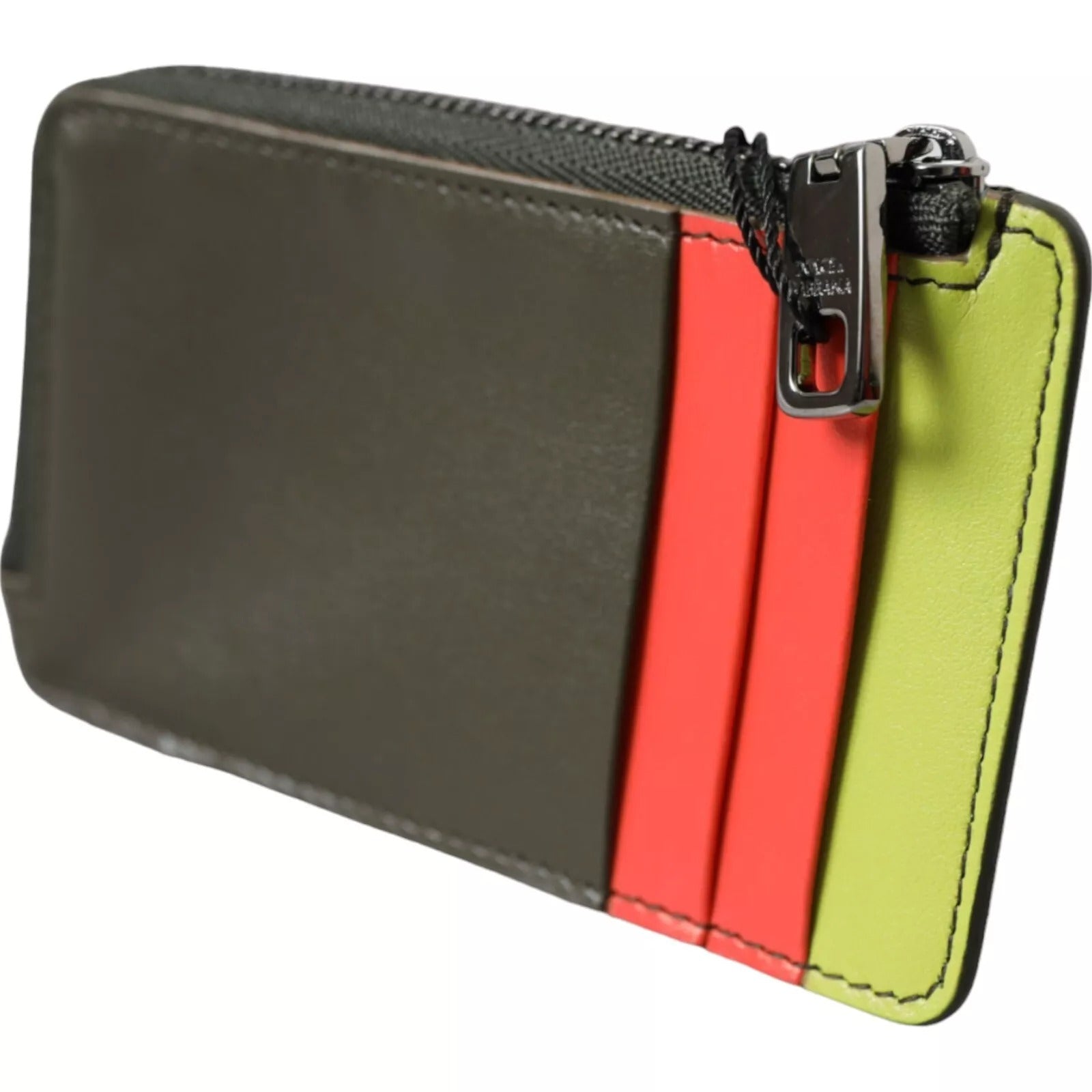 Dolce & Gabbana Multicolor Kalbsleder Logo-Kartenhalter Damen Brieftasche