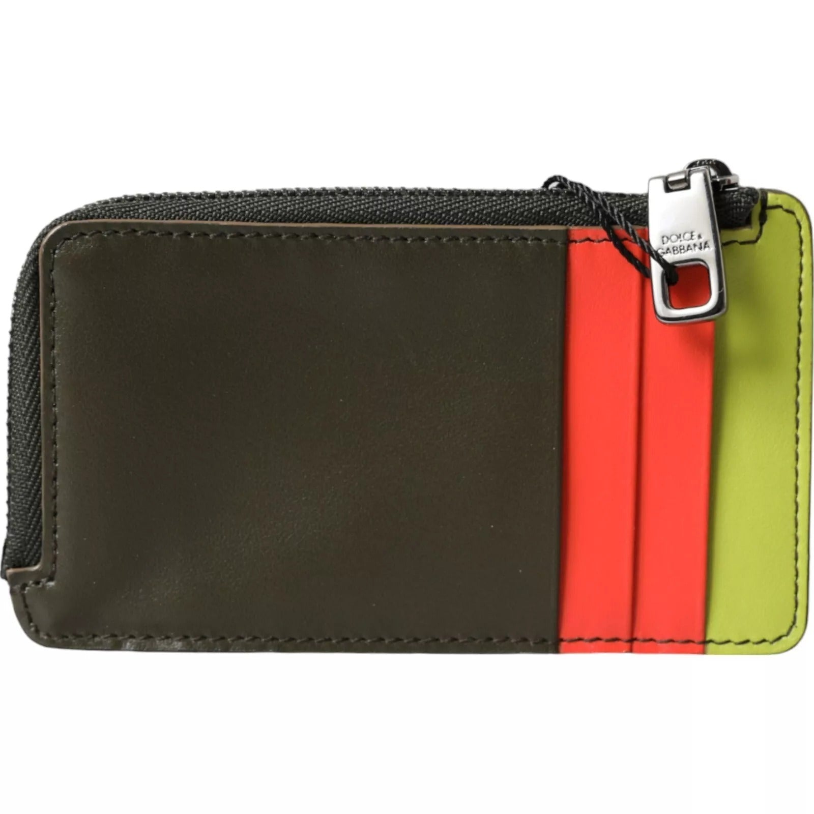Dolce & Gabbana Multicolor Kalbsleder Logo-Kartenhalter Damen Brieftasche