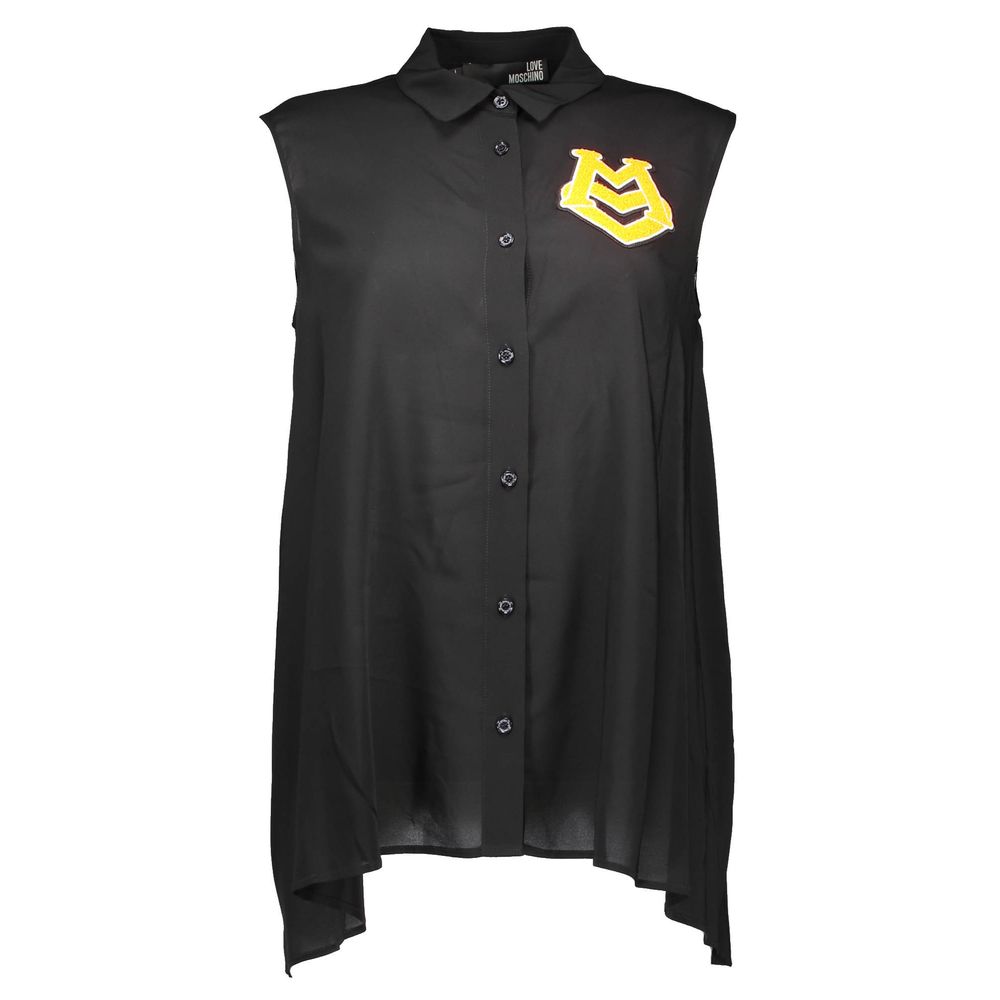 Love Moschino Schwarzes Viskosehemd