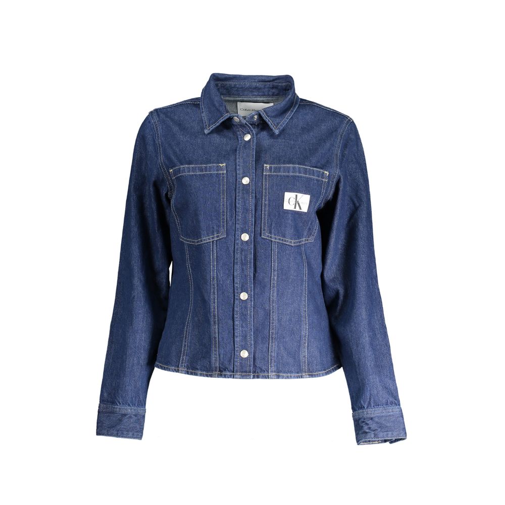 Calvin Klein Blaues Baumwollhemd