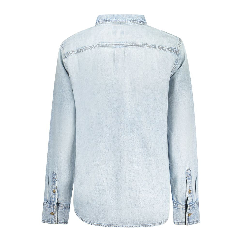 Guess Jeans Blaues Baumwollhemd
