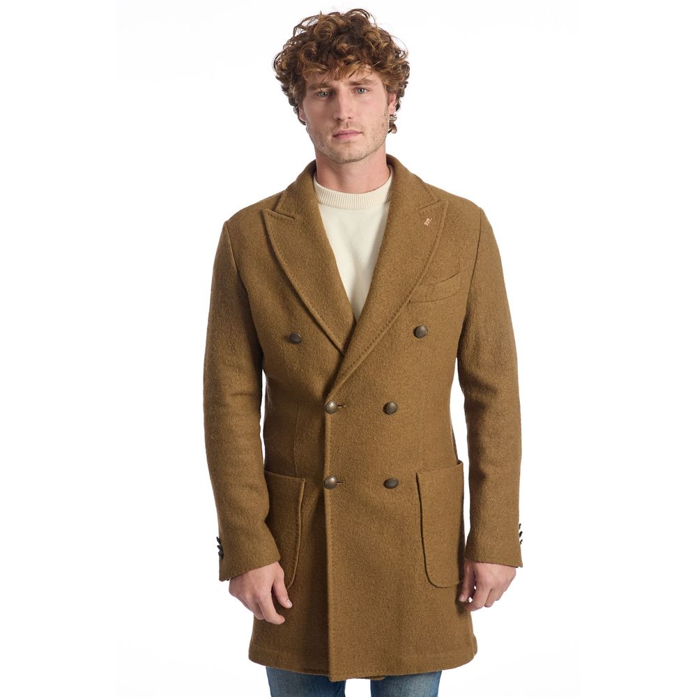 Roberto Pepe Luxury Braune Wolljacke für Herren