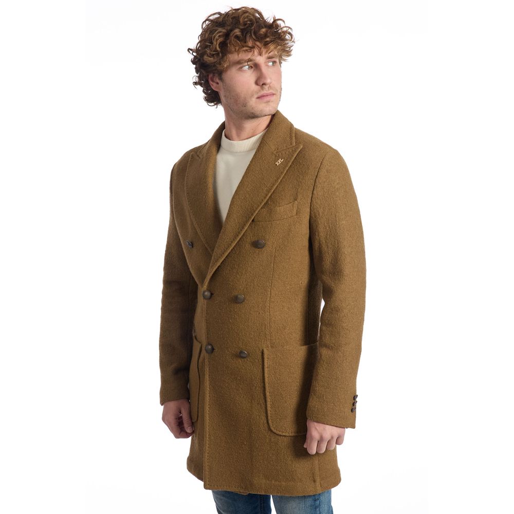 Roberto Pepe Luxury Braune Wolljacke für Herren