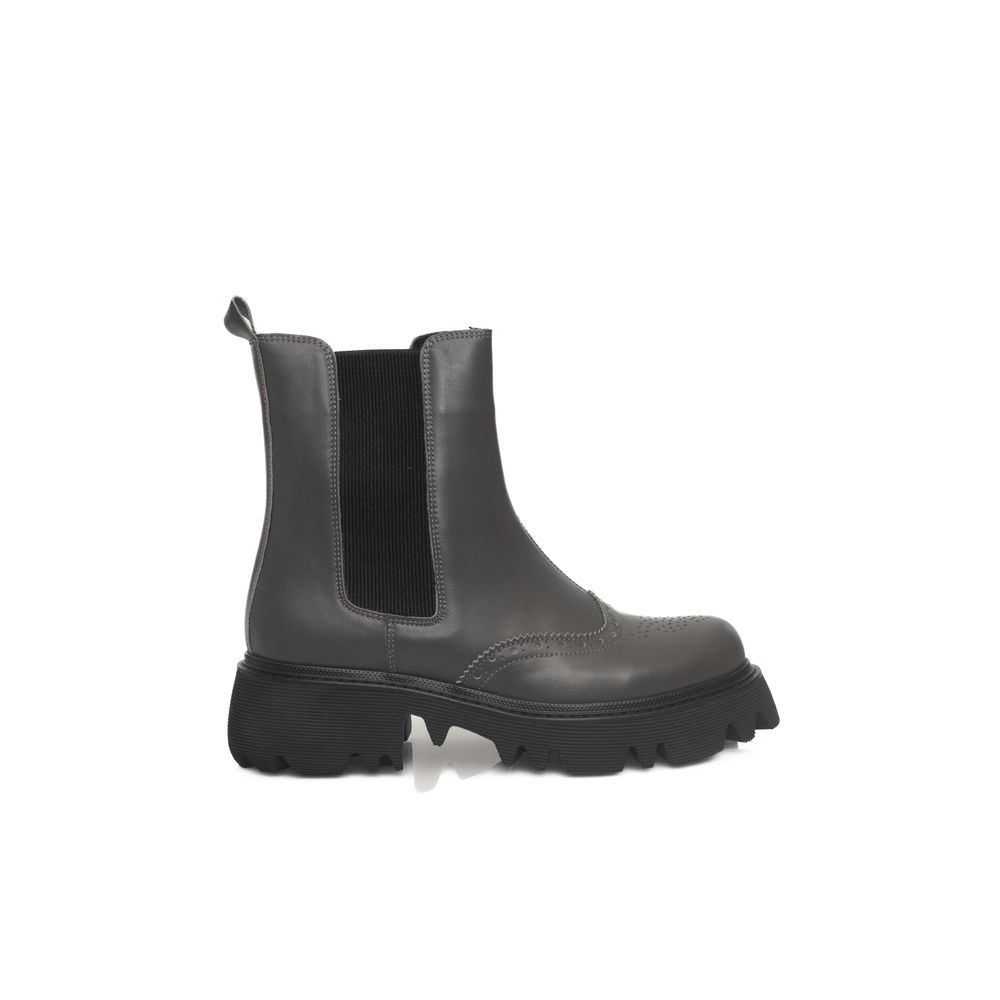 Cerruti 1881 Stiefel aus grauem Rindsleder