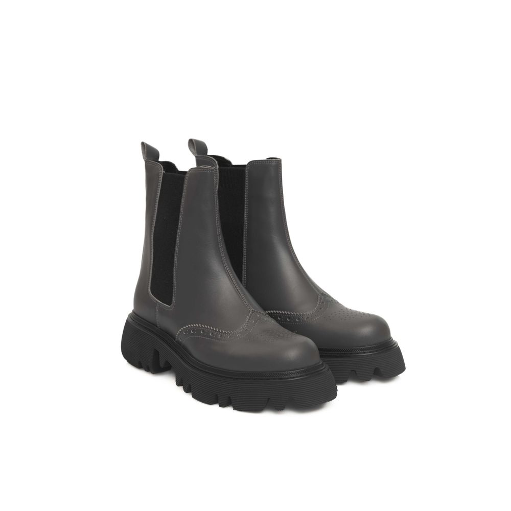 Cerruti 1881 Stiefel aus grauem Rindsleder