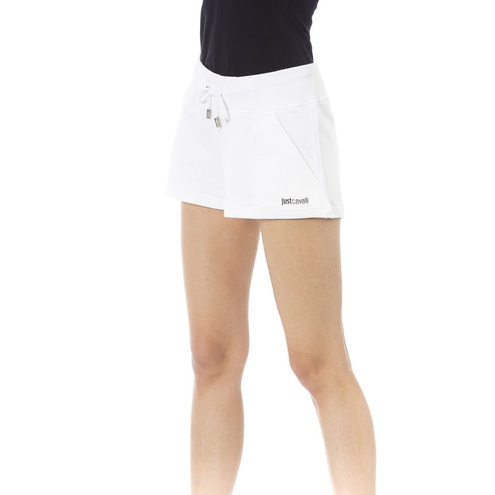 Just Cavalli Weiße Baumwollshorts