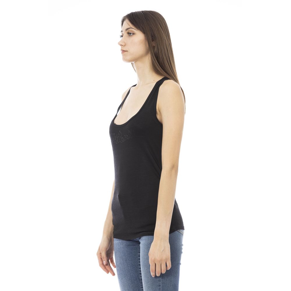 Just Cavalli Schwarzes Viskose-Tank-Top