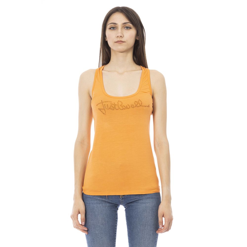 Just Cavalli Orangefarbenes Viskose-Top