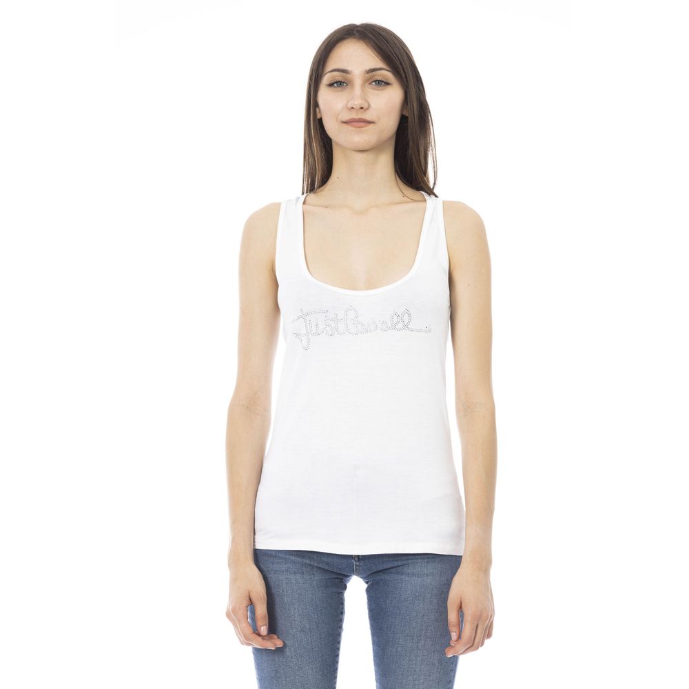 Just Cavalli Weißes Viskose-Tank-Top