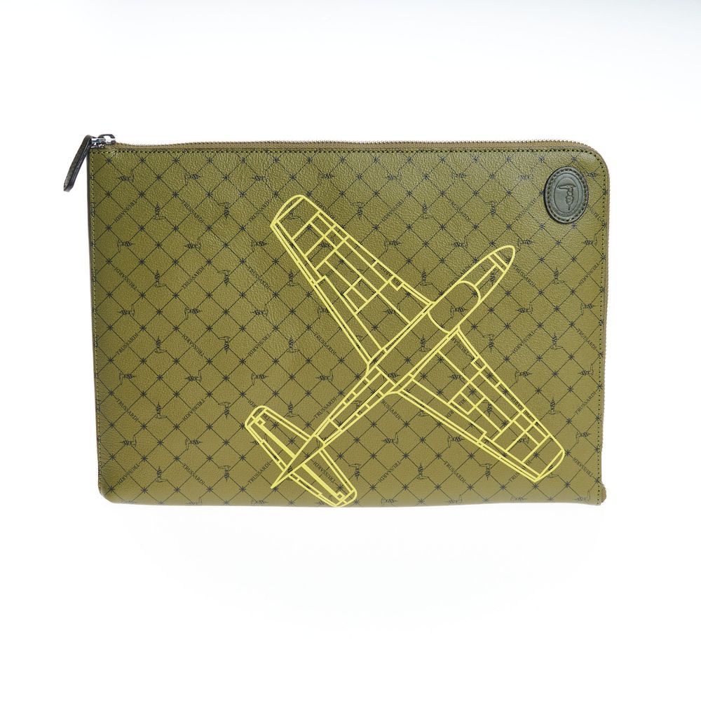 Trussardi Grüne Leder Clutch Tasche