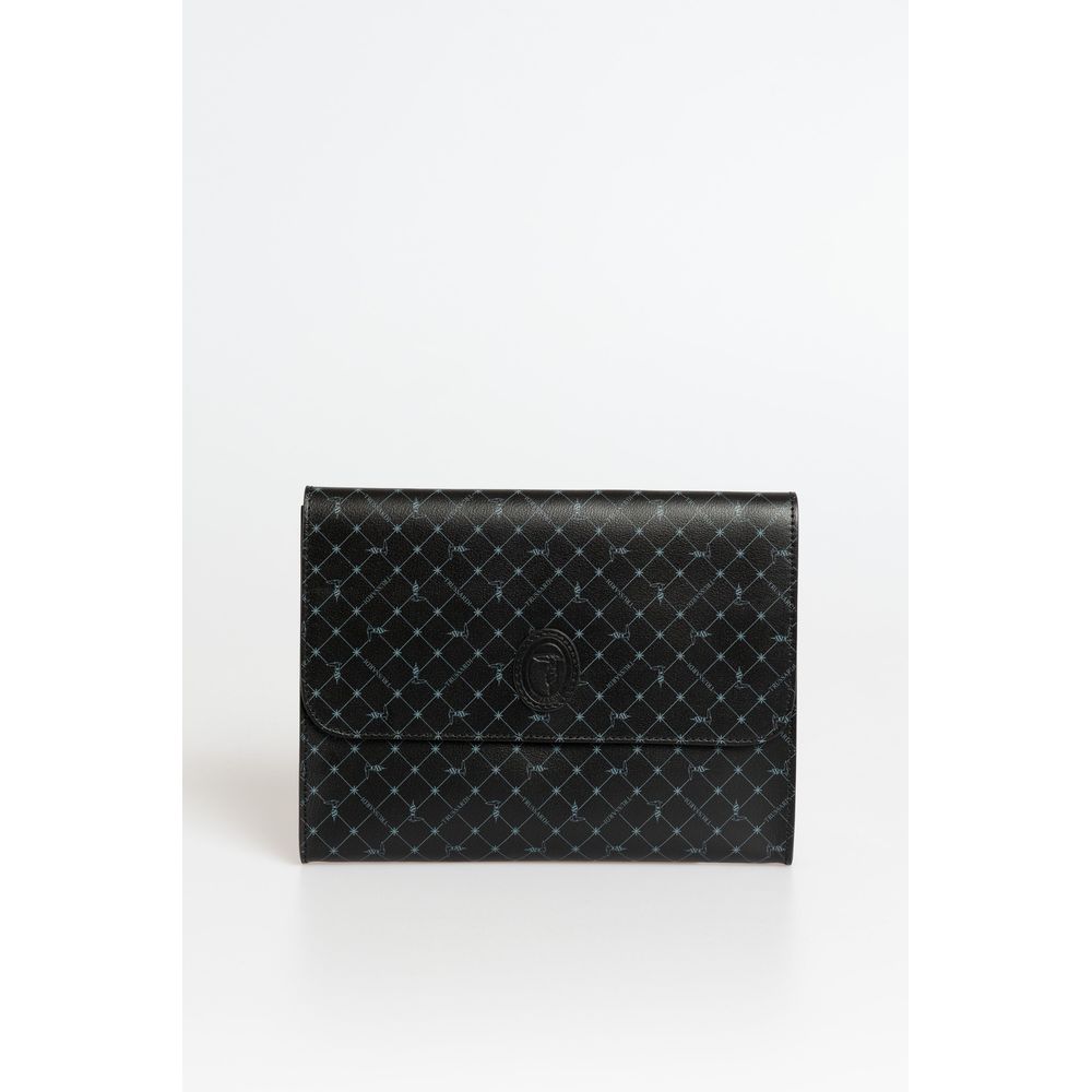 Trussardi Schwarze Polyester-Kupplungstasche