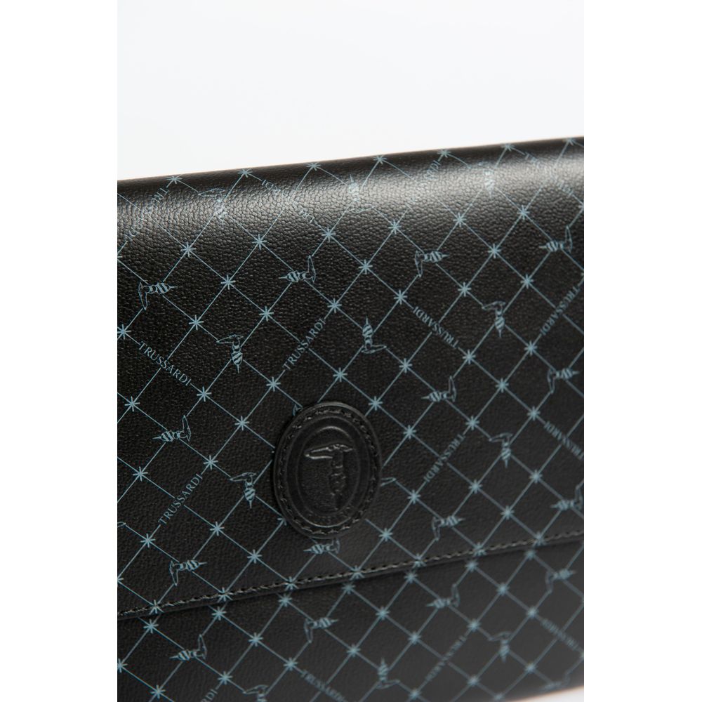 Trussardi Schwarze Polyester-Kupplungstasche