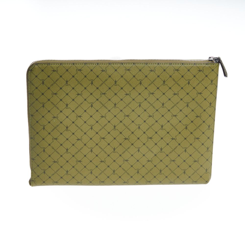 Trussardi Grüne Leder Clutch Tasche