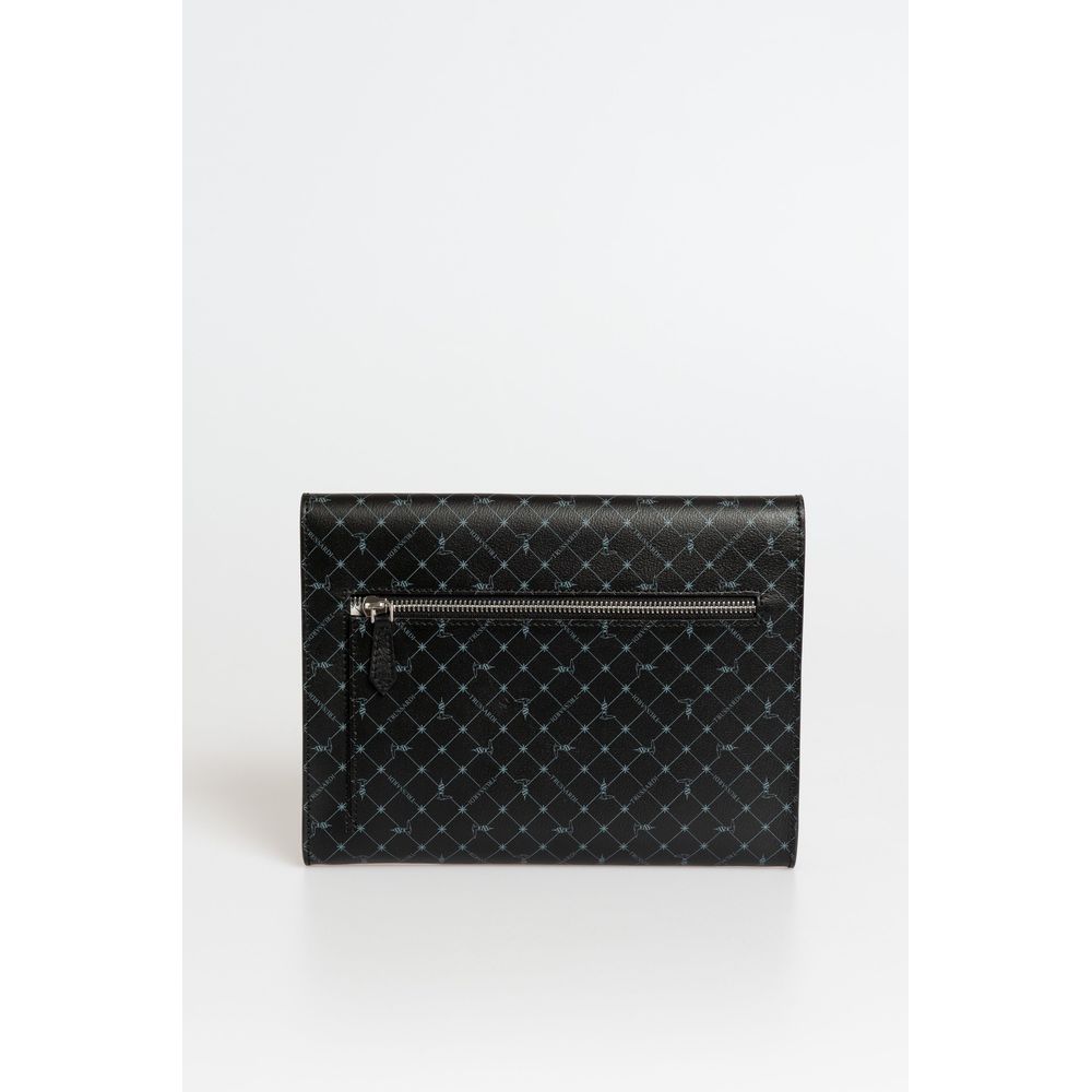 Trussardi Schwarze Polyester-Kupplungstasche