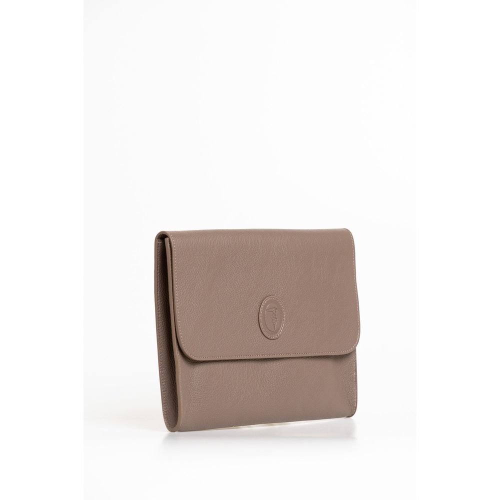 Trussardi Braune Polyester-Kupplungstasche
