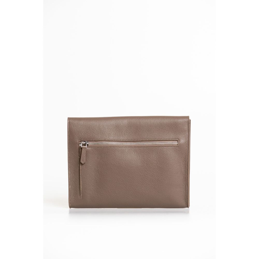 Trussardi Braune Polyester-Kupplungstasche
