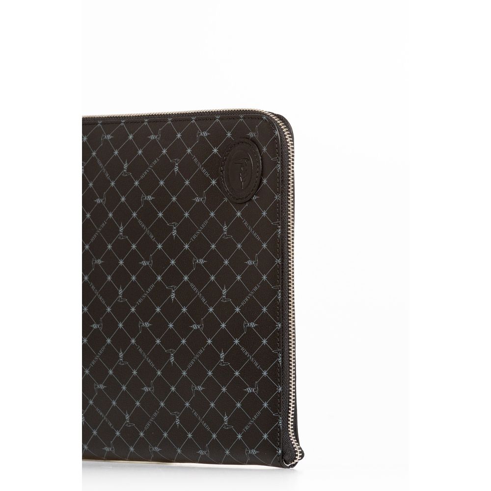 Trussardi Schwarze Leder Clutch Tasche