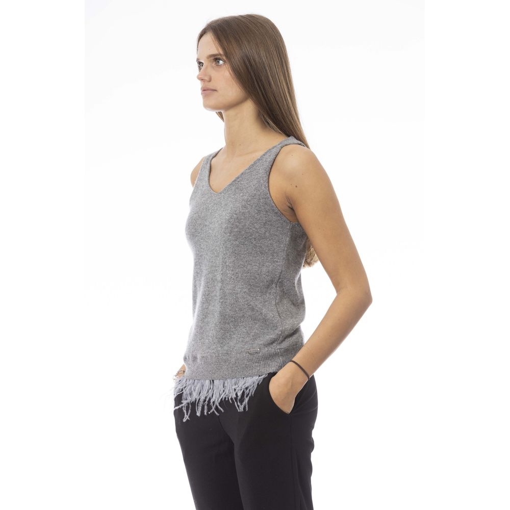 Baldinini Trend Graues Wolltank-Top