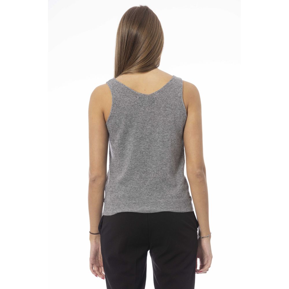 Baldinini Trend Graues Wolltank-Top
