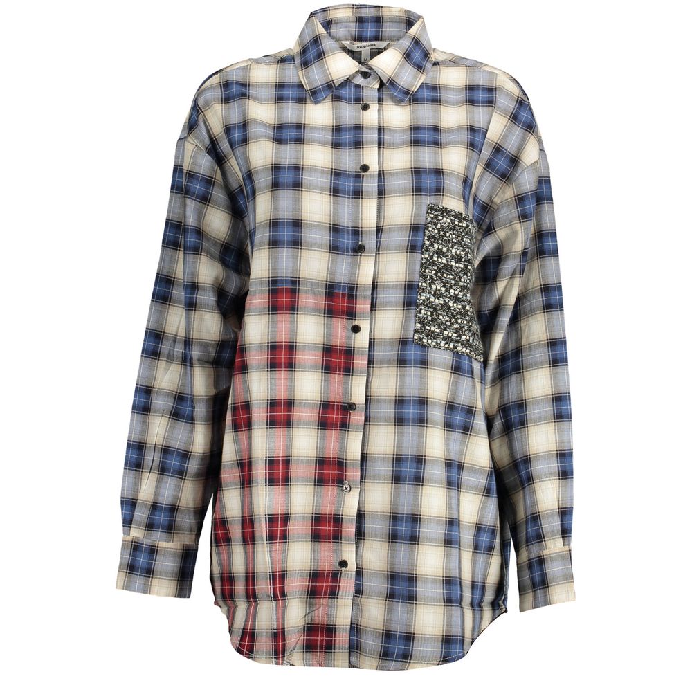 Desigual Blaues Baumwollhemd