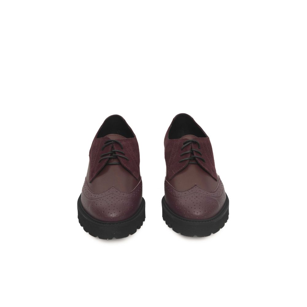 Cerruti 1881 Burgunderfarbenes Rindsleder Damen Loafer