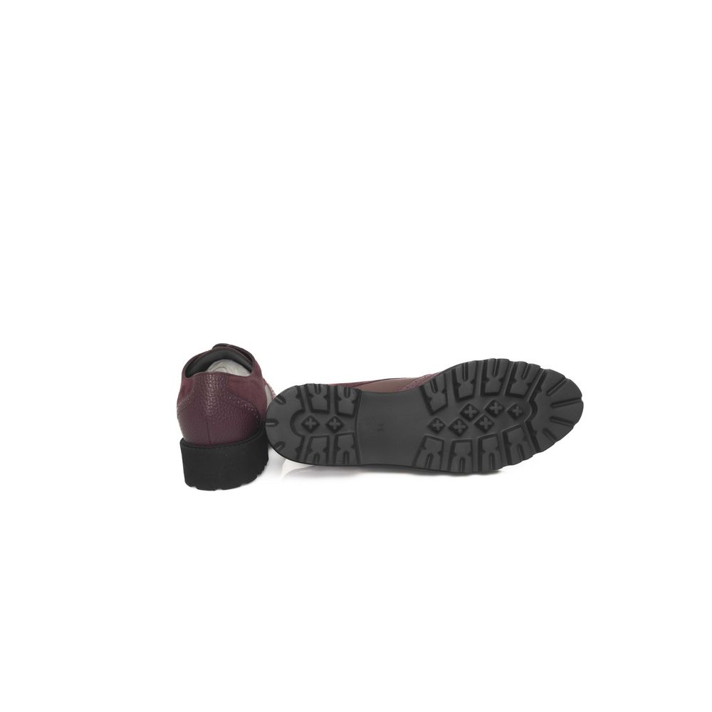 Cerruti 1881 Burgunderfarbenes Rindsleder Damen Loafer