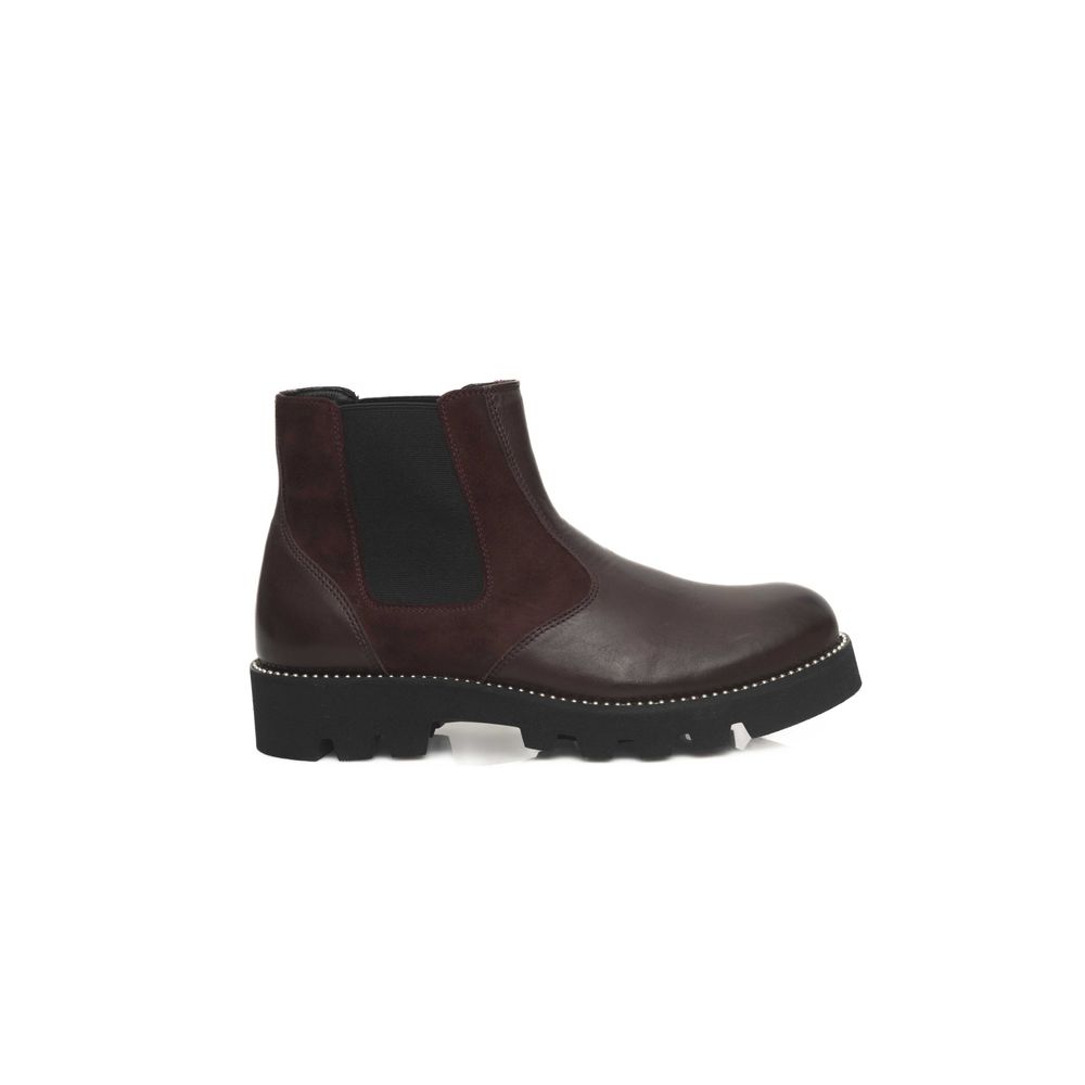 Cerruti 1881 Burgunderfarbenes Rindsleder Damenstiefel
