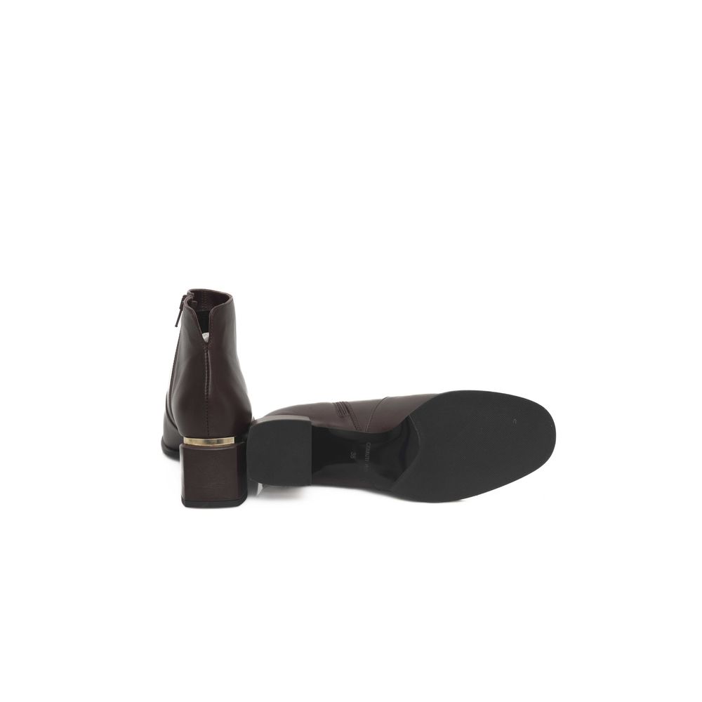 Cerruti 1881 Burgunderfarbenes Rindsleder Damenstiefel