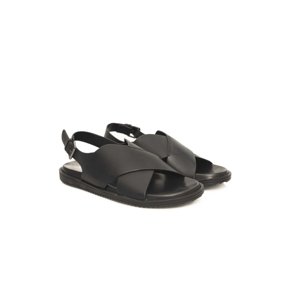 Cerruti 1881 Schwarze Rindsleder-Sandale