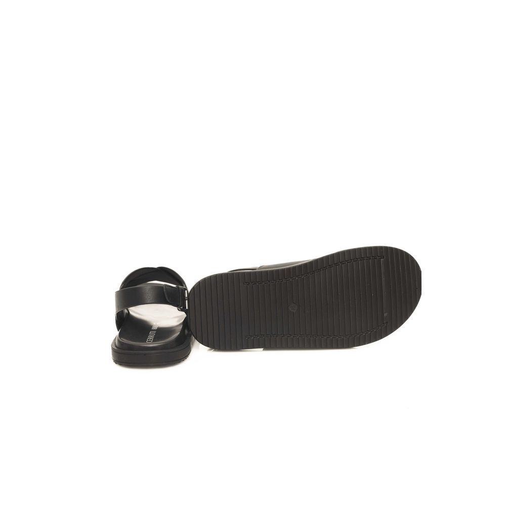 Cerruti 1881 Schwarze Rindsleder-Sandale