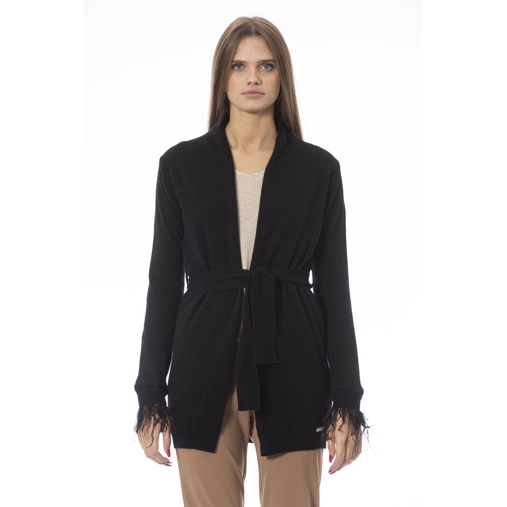 Baldinini Trend Schwarzer Wollcardigan