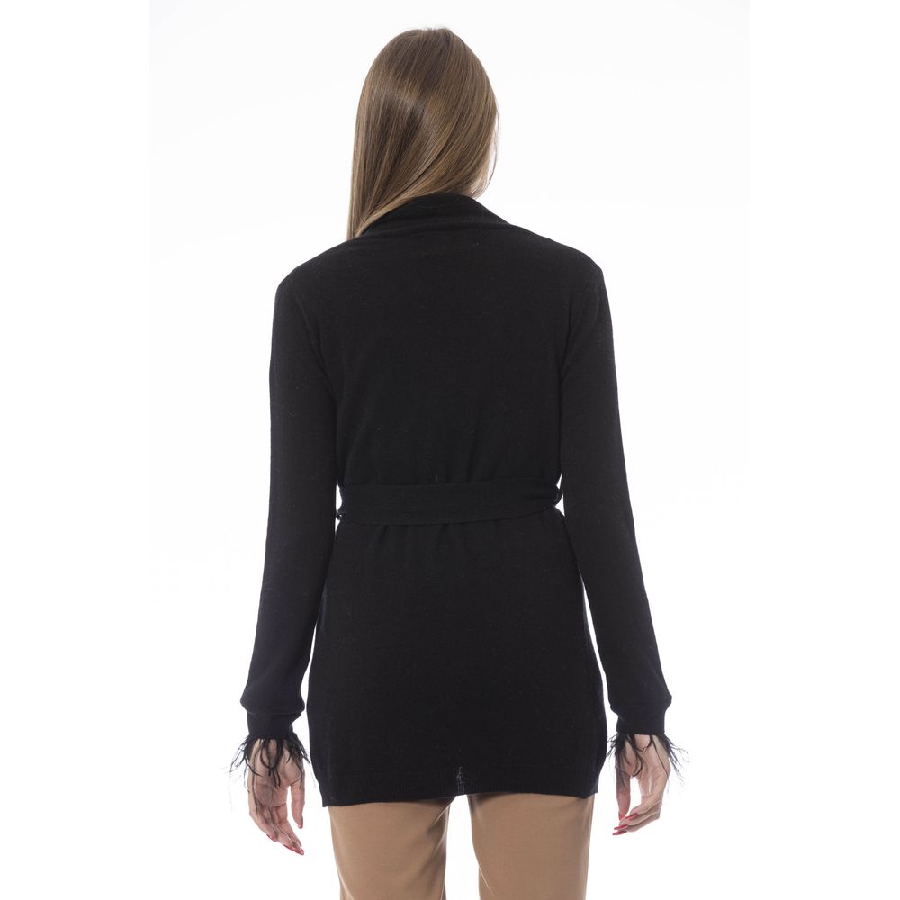 Baldinini Trend Schwarzer Wollcardigan